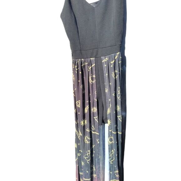 Harry Potter Symbols Chiffon Witchy Alchemy Stars Wands Ombré Duster Romper Jr L - Picture 2 of 8